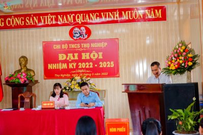 CHI BỘ TRƯỜNG THCS THỌ NGHIỆP TỔ CHỨC ĐẠI HỘI NHIỆM KỲ 2022 – 2025