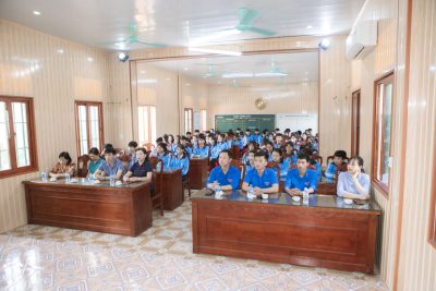 CHI ĐOÀN TRƯỜNG THCS THỌ NGHIỆP TỔ CHỨC LỄ KẾT NẠP ĐOÀN VIÊN VÀ NGÀY HỘI TIẾN BƯỚC LÊN ĐOÀN NĂM 2024