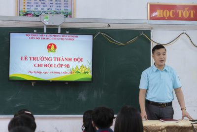 LIÊN ĐỘI TRƯỜNG THCS THỌ NGHIỆP TỔ CHỨC TRƯỞNG THÀNH ĐỘI CHO ĐỘI VIÊN KHỐI 9 NĂM HỌC 2023 – 2024.